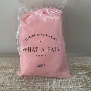 Odeme Pink Silicone Wine Glasses Set of 2